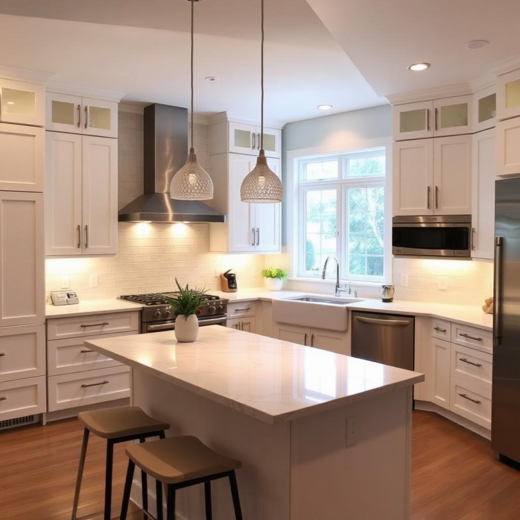 Cocina abierta con isla en Santa Eugenia - reforma realizada por Reformas Vallecas